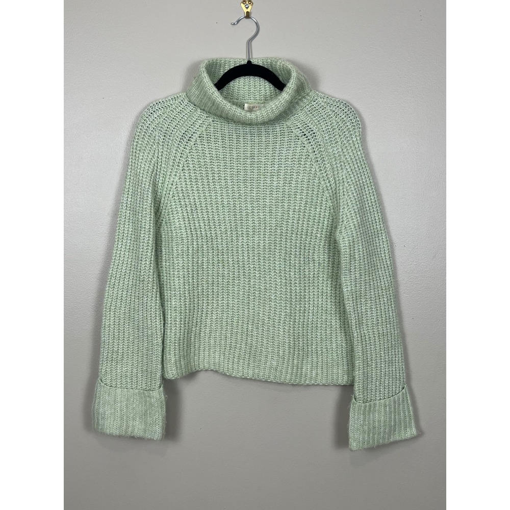 Ultra Flirt Mint Green Turtleneck Ribbed Knit Sweater RS629095 Womens Medium